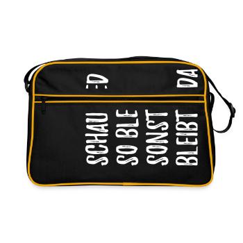 Witzger bayerischer Spruch schau ned so bled - Sac Retro - noir/or - Devant