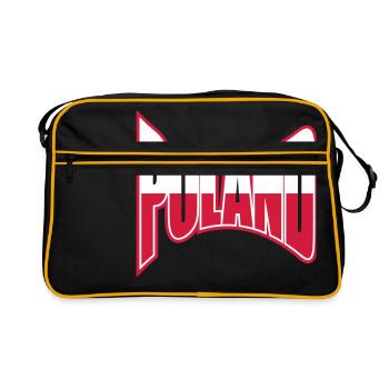 poland poland text design logo fan celebrate party bal - Retro Bag - black/gold - Front