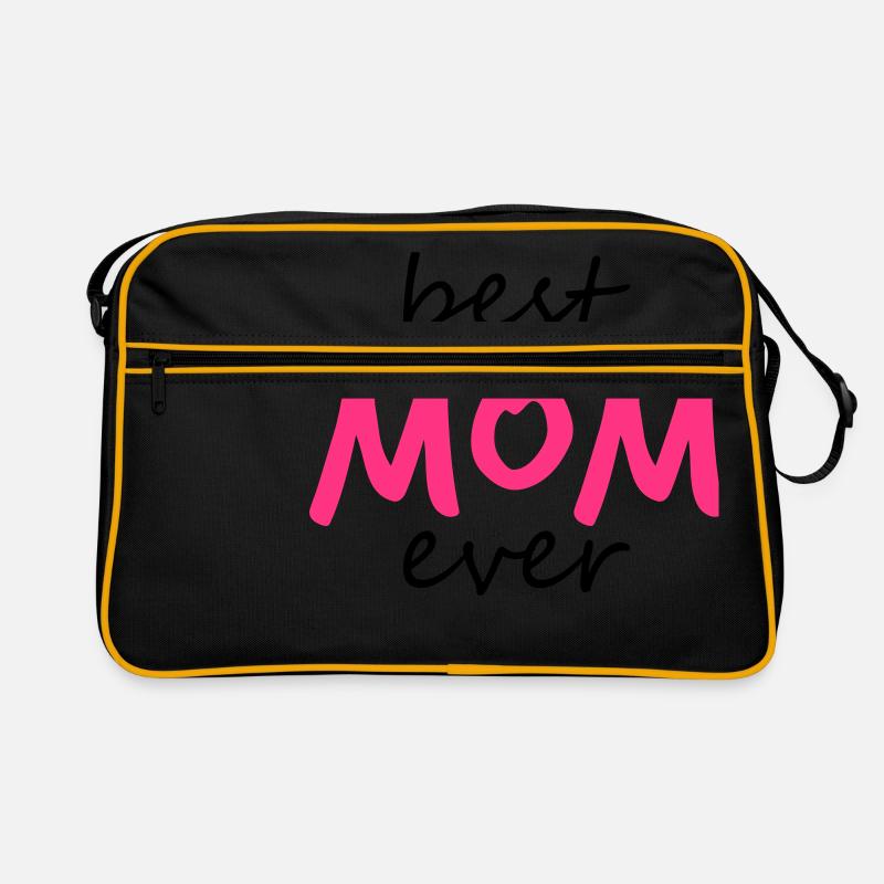 text best mom ever sticker sticker button love Retro Bag