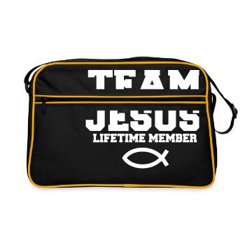 Équipe Jésus avec le symbole du poisson cadeau chrétien - Sac Retro - noir/or - Devant