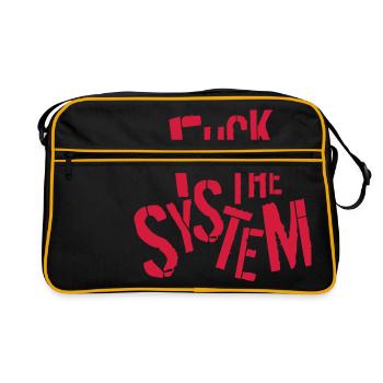 texte rebelle baiser la conception du logo système disant - Sac Retro - noir/or - Devant