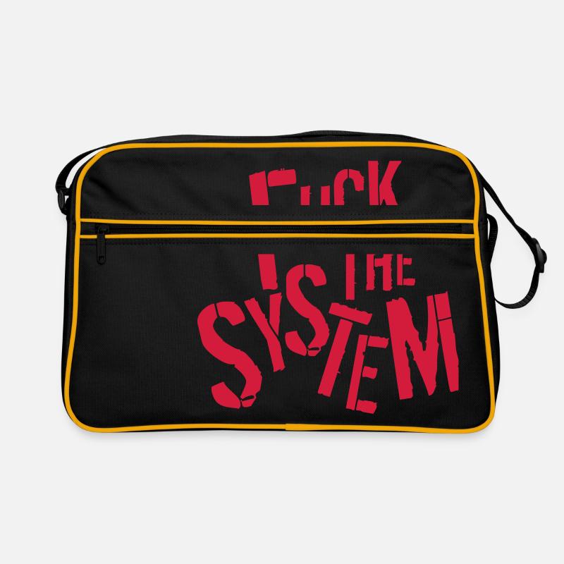 texte rebelle baiser la conception du logo système disant Sac Retro