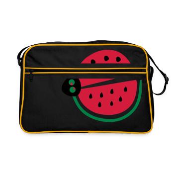 pastèque coccinelle - Sac Retro - noir/or - Devant