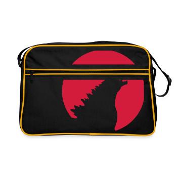 Kaiju dans le drapeau du Japon - Sac Retro - noir/or - Devant