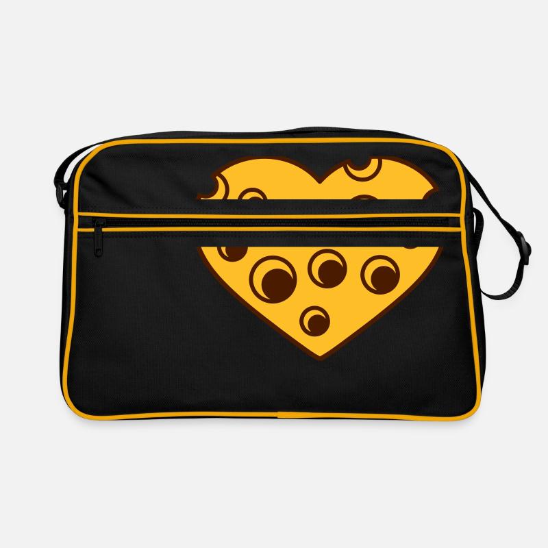 form loecher i love herz liebe kaese gauda comic c Retro Tasche