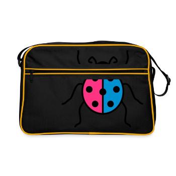 bunt marienkaefer klein suess niedlich kaefer rot - Retro Tasche - Schwarz/Gold - Vorne