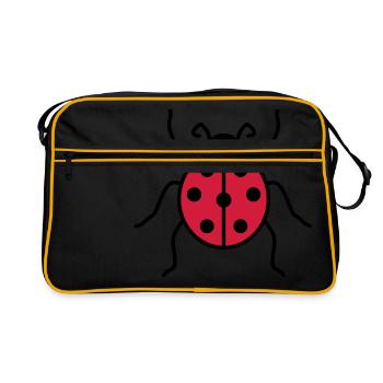 marienkaefer klein suess niedlich kaefer rot punkt - Retro Tasche - Schwarz/Gold - Vorne