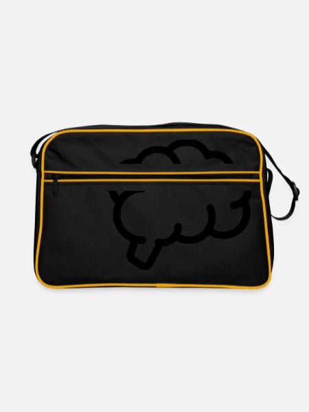 Cerveau, Cerveau, Intelligent, Intelligent - Sac Retro - noir/or - Devant