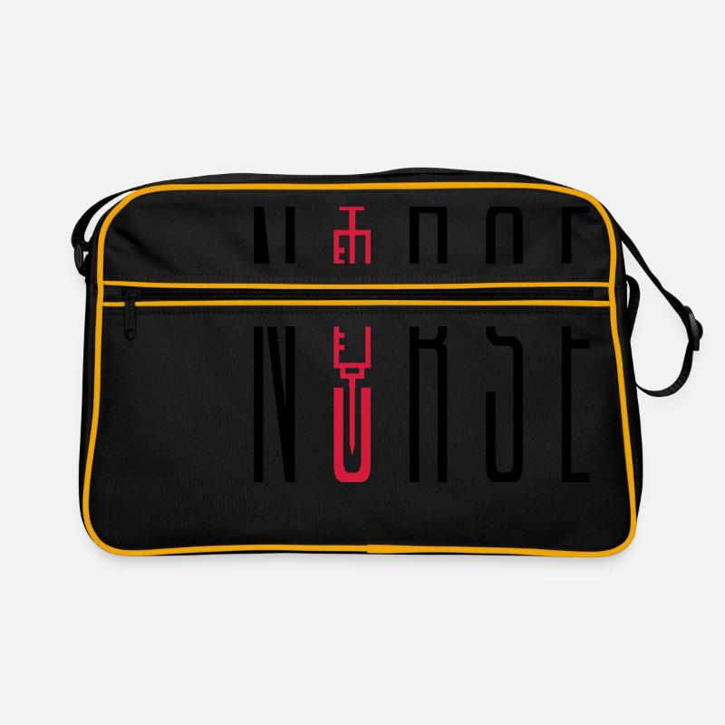 infirmière, docteur, texte, piercing, seringue, docteur sang, écoute Sac Retro
