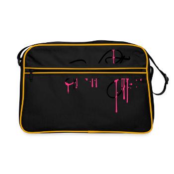spray drops graffiti girls trip holiday fun rei - Retro Bag - black/gold - Front