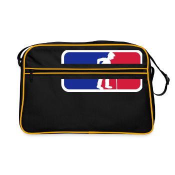 chapeau de stock de logo de sport bleu rouge retour grand-père gr - Sac Retro - noir/or - Devant