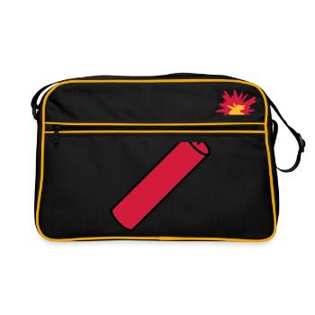 rod tnt dynamite explode explosion blast - Retro Bag - black/gold - Front