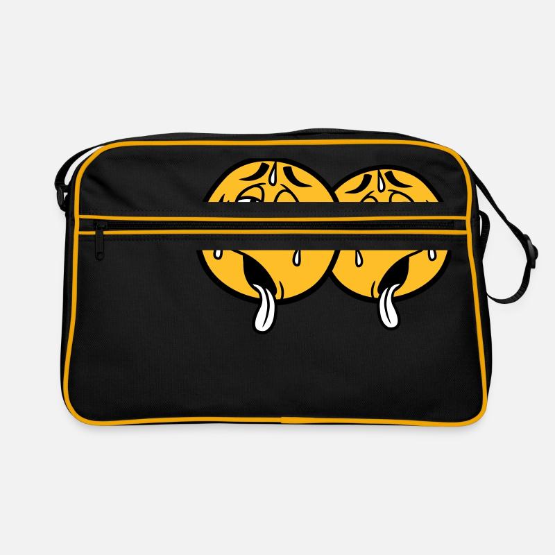 2 freunde team paar gesicht comic cartoon kreis ru Retro Tasche