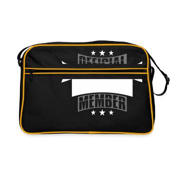 emblème officiel star employé bannière - Sac Retro - noir/or - Devant