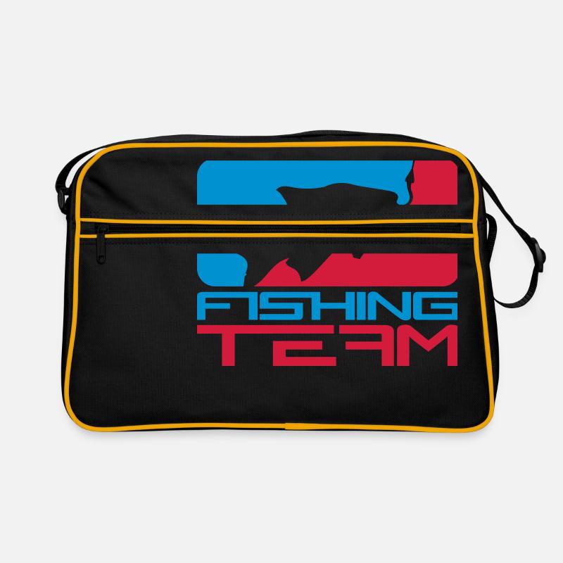 fishing team sport logo red blue caught fish Retro Bag