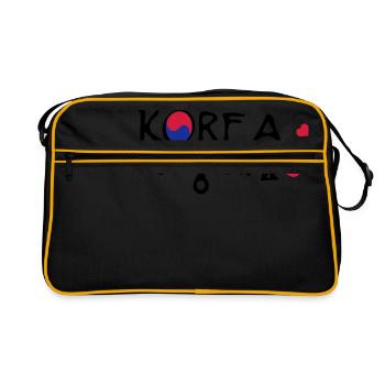 Amour Corée du Sud en langue coréenne - Sac Retro - noir/or - Devant