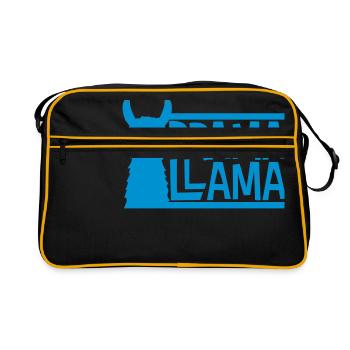 blue bars texte logo drama llama party célébration cool - Sac Retro - noir/or - Devant