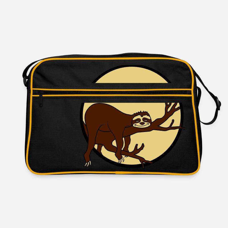 night moon sun evening round circle sloth despan Retro Bag
