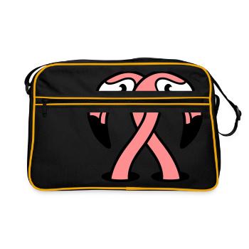 2 friends team couple love couples in love sat - Retro Bag - black/gold - Front