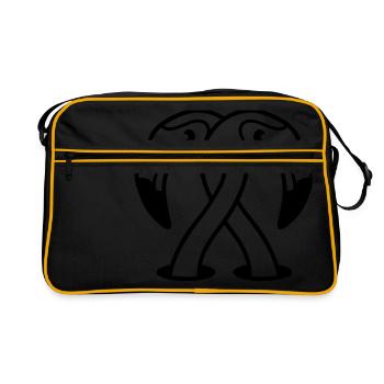 2 friends team couple love couples in love sat - Retro Bag - black/gold - Front