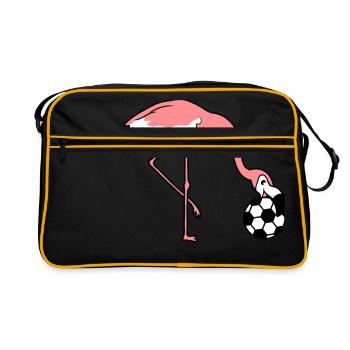 kick football club jouer balle kicker rire - Sac Retro - noir/or - Devant