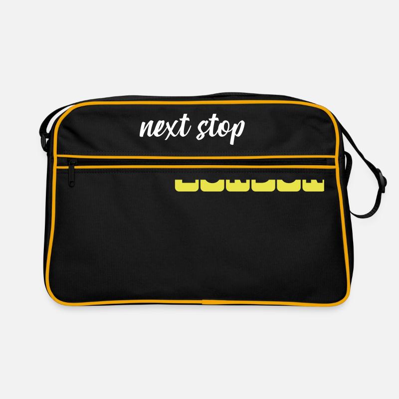 Next Stop London – Voyagez avec des amis - Sac Retro - noir/or