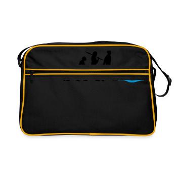 développement de l'évolution né pour nager logo s - Sac Retro - noir/or - Devant