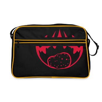 flames burning potato fire hot food leak - Retro Bag - black/gold - Front