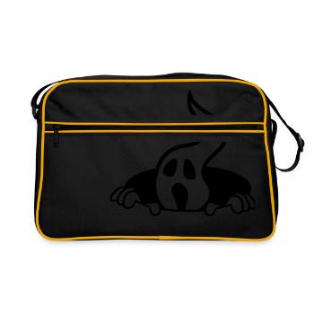 hole ground ghost haunted horror monster halloween g - Retro Bag - black/gold - Front