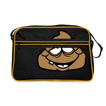 shit kot disgusting face heap haeufchen shit - Retro Bag - black/gold - Front