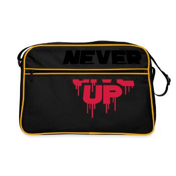 red graffiti drops spray persevere cool never - Retro Bag - black/gold - Front