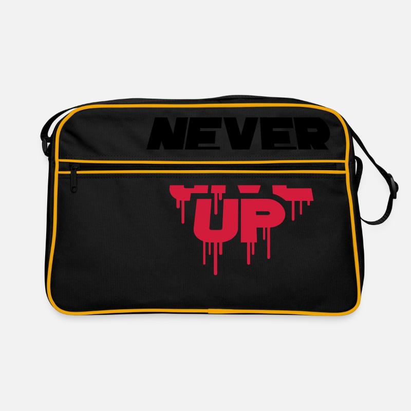 rot graffiti tropfen spray durchhalten cool never Retro Tasche