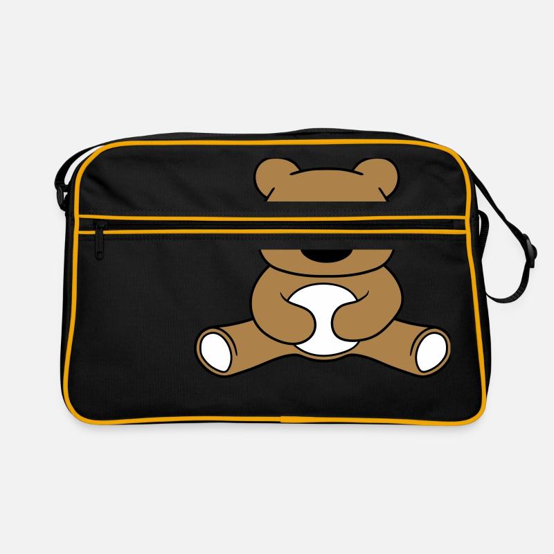 Baer cute cute sitting small cartoon cartoon cli Retro Bag