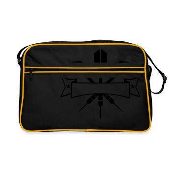 play darts club club throw dart arrow sport - Retro Bag - black/gold - Front