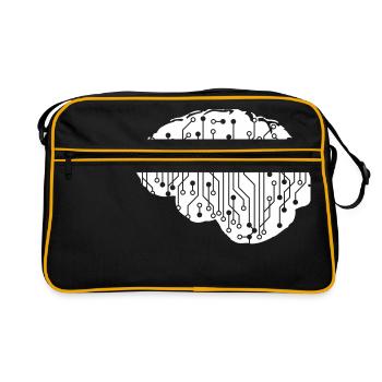 Electrical Brain CPU Data Circuit Computer - Retro Bag - black/gold - Front
