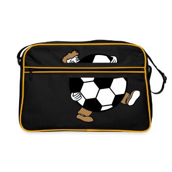 sport soccer club huge kicker goal ball ball - Retro Bag - black/gold - Front