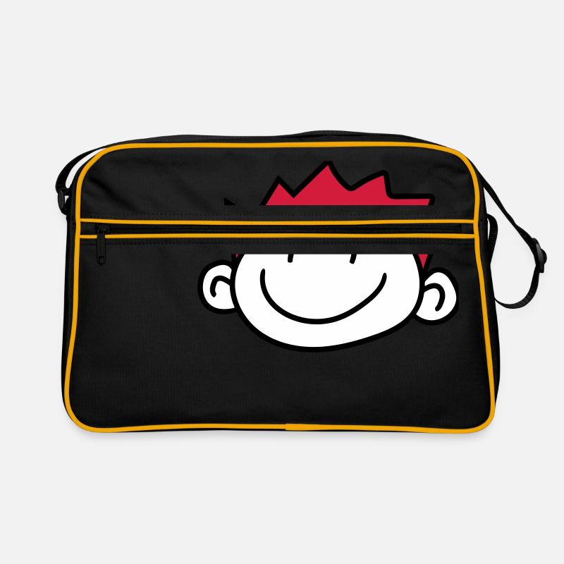 face head child painted scribble comic cartoon jun Retro Bag