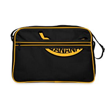banana texte logo fruits banane délicieux manger sain b - Sac Retro - noir/or - Devant
