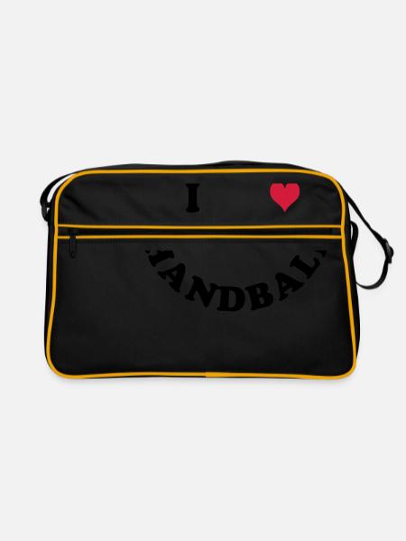 Handball - Retro Tasche - Schwarz/Gold - Vorne