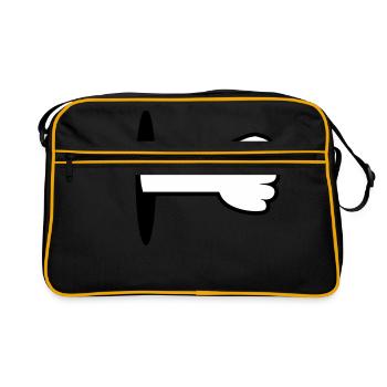 hole wall floor arm hand cartoon cartoon pointing show - Retro Bag - black/gold - Front