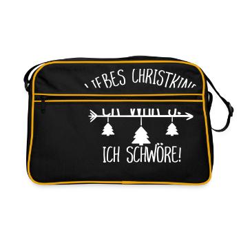 Enfant de Noël il était je jure de Noël Drôle - Sac Retro - noir/or - Devant