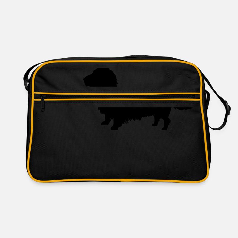 Rauhaardackel - Retro Tasche - Schwarz/Gold