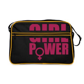 Symbole rose Vénus Girl Power Texte disant cool - Sac Retro - noir/or - Devant