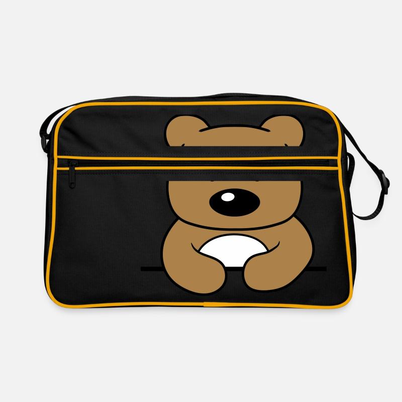 frame text write teddy grizzly baer baerchen Retro Bag