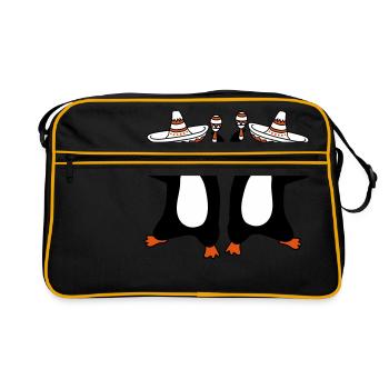 équipe couple 2 amis mexique chapeau sombrero mexicain - Sac Retro - noir/or - Devant