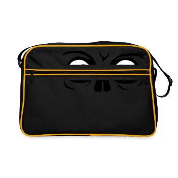 look horror halloween scary boese face head - Retro Bag - black/gold - Front