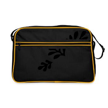 Motif de feuille de plante de la flore - Sac Retro - noir/or - Devant