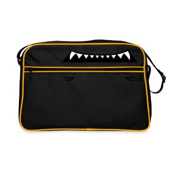 dents pointues grande bouche manger bo dangereux - Sac Retro - noir/or - Devant