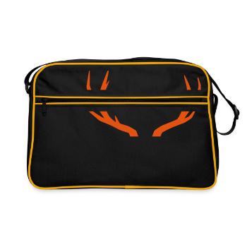 Geweih Hirsch - Retro Tasche - Schwarz/Gold - Vorne