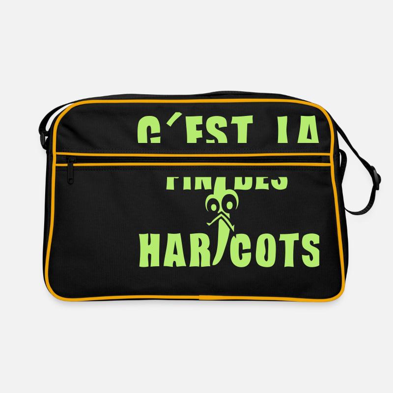 fin haricots expression humour - Sac Retro - noir/or